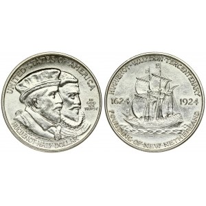 USA ½ Dollar 1924 Huguenot-Walloon Tercentenary. Averse: Admiral Gaspard de Coligny (COLIGNY) 1519-1572 and Wilem I Prin