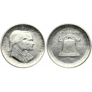 USA ½ Dollar 1926  Sesquicentennial of American Independence. Averse: Busts of George Washington and Calvin C. Coolidge...