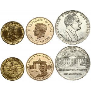 USA Commerative Medal (1963) John F. Kennedy; Franklin D. Roosevelt; James Buchanan. Copper-Nickel; Copper-Zinc; Copper...