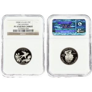 USA ¼ Dollar 'Washington Quarter' 2008-S Oklahoma. San Francisco mint. Averse...
