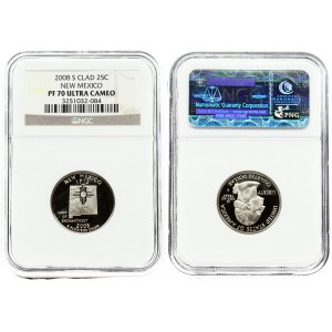 USA ¼ Dollar 'Washington Quarter' 2008-S New Mexico. San Francisco mint. OAverse...