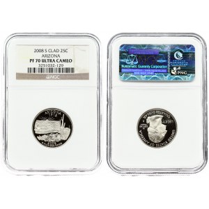 USA ¼ Dollar 'Washington Quarter' 2008-S Arizona. San Francisco mint. Averse...