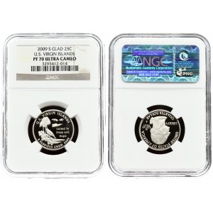 USA ¼ Dollar 'Washington Quarter' 2009-S US Virgin Islands. San Francisco mint. Averse...