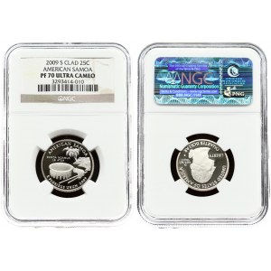USA ¼ Dollar 'Washington Quarter' 2009-S American Samoa. San Francisco mint. Averse...