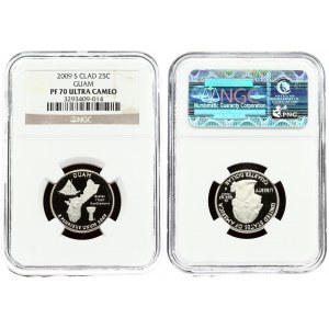 USA ¼ Dollar 'Washington Quarter' 2009-S Guam. San Francisco mint. Obverse...