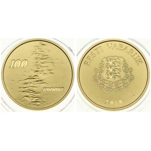 Estonia 100 Krooni 2010 Estonian People. Averse: Arms above date. Reverse Lettering: 100 KROON. Gold...
