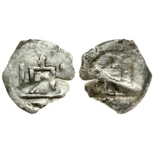 Lithuania 1 Denar  ND(1413-1440) Vilnius Mint. Vytautas(1392-1430). Columns on averse. Spearhead or reverse. Silver...