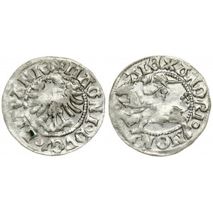 Lithuania 1/2 Grosz (1501-1506) Vilnius. Alexander Jagiellon (1501–1506); Lithuanian coins undated; Vilnius. Averse...