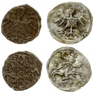 Lithuania 1 Denar 1555 & 1556 Vilnius. Sigismund II Augustus(1547-1572) Averse: King on charging horse. Reverse: Eagle...