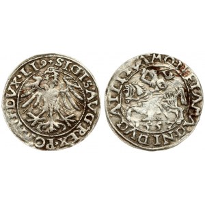 Lithuania 1/2 Grosz 1557 Vilnius. Sigismund II Augustus (1545-1572). Averse Lettering: SIGIS AVG REX PO MAG DVX LI9...