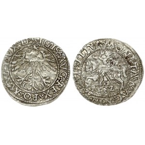 Lithuania 1/2 Grosz 1562 Vilnius. Sigismund II Augustus (1545-1572). Averse Lettering: SIGIS AVG REX PO MAG DVX LI...