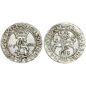 Lithuania 3 Groszy 1562 Vilnius. Sigismund II Augustus (1545-1572) - Lithuanian coins Vilnius; variety 'Knight;  SA'...