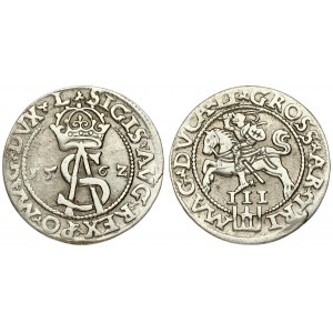 Lithuania 3 Groszy 1562 Vilnius. Sigismund II Augustus (1545-1572) - Lithuanian coins Vilnius; variety 'Knight ...