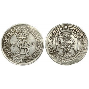 Lithuania 3 Groszy 1563 Vilnius. Sigismund II Augustus (1545-1572) - Lithuanian coins Vilnius; variety ...