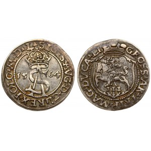 Lithuania 3 Groszy 1564 Vilnius. Sigismund II Augustus (1545-1572) - Lithuanian coins Vilnius; variety ...