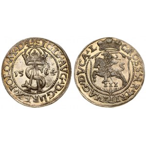 Lithuania 3 Groszy 1564 Vilnius. Sigismund II Augustus (1545-1572) - Lithuanian coins Vilnius; variety ...