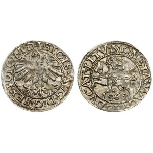 Lithuania 1/2 Grosz 1565 Vilnius. Sigismund II Augustus (1545-1572). Averse Lettering: SIGIS AVG REX PO MAG DVX L...