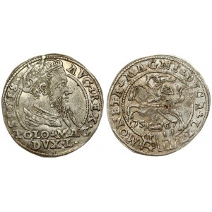Lithuania 1 Grosz 1567 Tykocin. Sigismund II Augustus (1545-1572). Averse: Crowned bust facing right. Reverse...