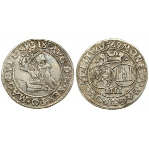 Lithuania 4 Groszy 1569 Vilnius. Averse: Crowned bust of Sigismund August of Poland to the right. Lettering: .SIGIS.AVG...