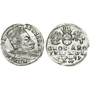 Lithuania 3 Groszy 1597 Vilnius. Sigismund III Vasa (1587-1632) Averse: Crowned bust right. Reverse: Value...