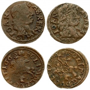 Lithuania 1 Solidus 1665 & 1666 GFH Kaunas. John II Casimir Vasa (1649–1668). Averse...