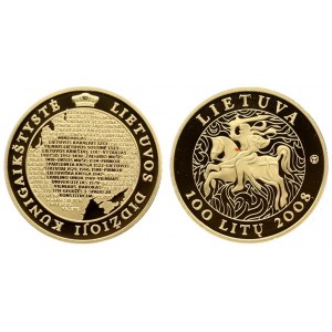 Lithuania 100 Litų 2008 LMK Millennium of the mention of the name of Lithuania. Averse...
