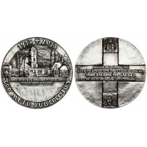 Lithuania Commemorative Medal (2013) '600th Anniversary of Kaunas Archcathedral Basilica'. Brass Silvered...