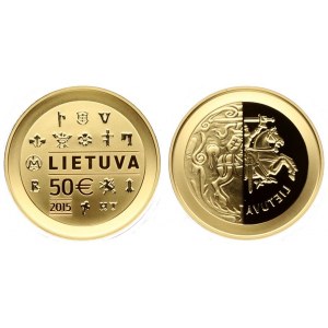 Lithuania 50 Euro 2015 Coinage in the Grand Duchy of Lithuania. Averse...
