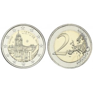 Lithuania 2 Euro Vilnius 2017 Vilnius — capital of culture and art. Averse...