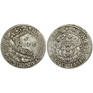 Poland Gdansk 1 Ort 1624. Sigismund III Vasa (1587-1632). Averse: SIGIS III D G REX POL M D L R PR / 1 - 6...