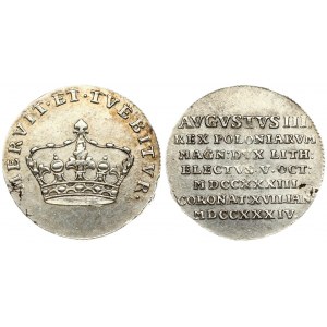 Poland Coronation Token 1734. August III (1733–1763). Averse: Crown and inscription around MERVIT ET TVEBITVR. Reverse...