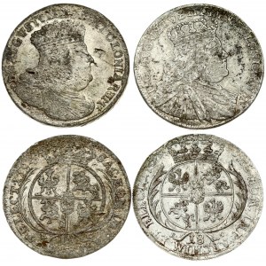 Poland 18 Groszy 1753 EC &1754 EC August III(1733-1763). Averse: Crowned bust right. Averse Legend...