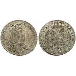 Poland 18 Groszy-Tymf 1753 T Lipsk. August III(1733-1763). Averse: Crowned bust of August III; right. Reverse...