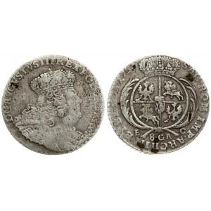 Poland 8 Groszy 1753 EC August III(1733–1763). Averse: Large; crowned bust right. Averse Legend...