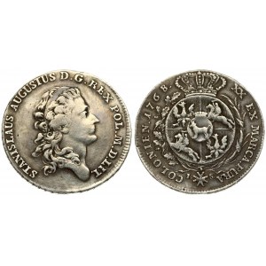Poland 1/2 Thaler 1768 IS Stanislaus Augustus(1764–1795). Averse: Head right. Averse Legend...