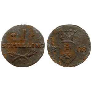 Poland Gdansk 1 Solidus 1808 M Averse: Crowned arms divide date. Reverse: Denomination above spray. Copper. KM 136...