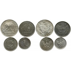 Poland 1-20 Fenigów 1917-1918 FF. Averse: Value. Reverse: Crowned eagle with wings open. Iron. Y 4-7...