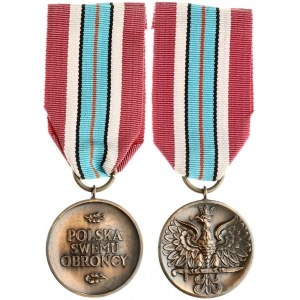 Poland Army Medal from (1945). Eagle standing on a cleaver; on the reverse side two oak leaves between which POLSKA ...