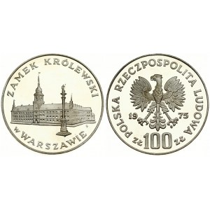 Poland 100 Zlotych 1975MW Royal castle in Warsaw. Averse: Imperial eagle above value. Reverse: Royal castle in Warsaw...