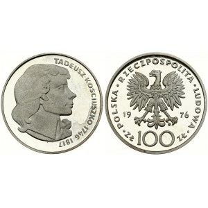 Poland 100 Zlotych 1976MW Tadeusz Kosciuszko. Averse: Imperial eagle above value. Reverse: Tadeusz Kosciuszko right...