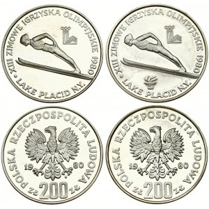 Poland 200 Zlotych 1980 1980 Winter Olympics Lake Placid. Averse: Imperial eagle above value. Lettering...