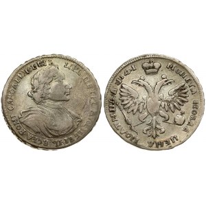 Russia 1 Poltina 1719 Moskow. Peter I the Great (1682-1725). Averse: Laureate bust right. Reverse...