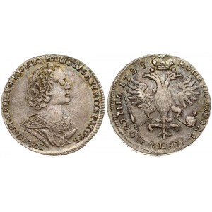 Russia 1 Poltina 1725 Moskow. Peter I the Great (1682-1725). Averse: Laureate bust right. Reverse...