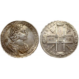 Russia 1 Rouble 1725 Moscow. Peter I (1699-1725). Averse: Laureate bust right. Reverse...