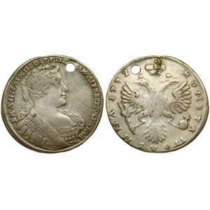 Russia 1 Poltina 1732 Anna Ioannovna (1730-1740). Averse: Bust right. Reverse: Crown above crowned double...