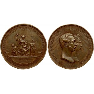 Russia Medal 1863 in memory of the centenary of the Imperial Moscow Orphanage. St. Petersburg Mint. 1863. Medalists...