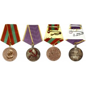 Russia USSR Medal (1945) 'For Labor Distinction' & Medal 'For Valiant Labor in the Great Patriotic War of 1941-1945'...
