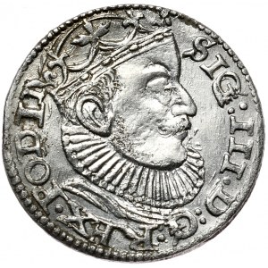 Zygmunt III Waza, trojak 1589, Ryga, cyfra III między znakami mincerskimi, nieopisany wariant interpunkcji