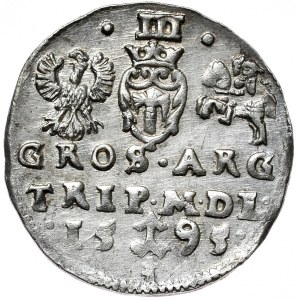 Zygmunt III Waza, Trojak 1595, Wilno, Chalecki i Prus