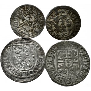 2 szelągi Ryga, półtorak 1622, Ryga, półtorak 1616, Królewiec, razem 4 sztuki